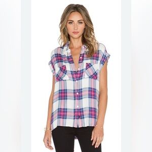 Rails Britt Plaid Short-Sleeve Button Down Top